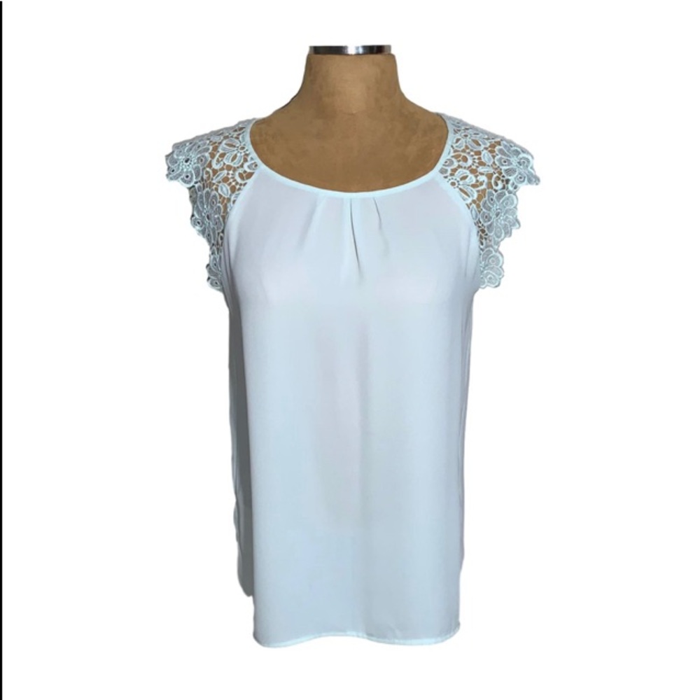 Philosophy Mint Lace Cap Sleeve Blouse